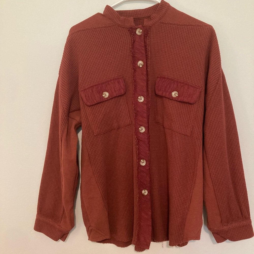 Source Unknown Rust Button-Up Cardigan